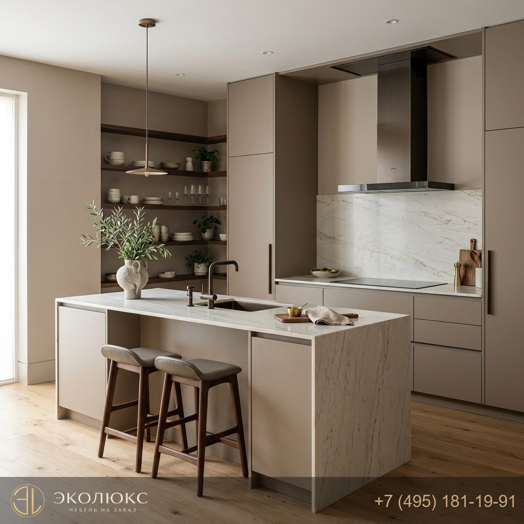 Современная кухня в светлых тонах